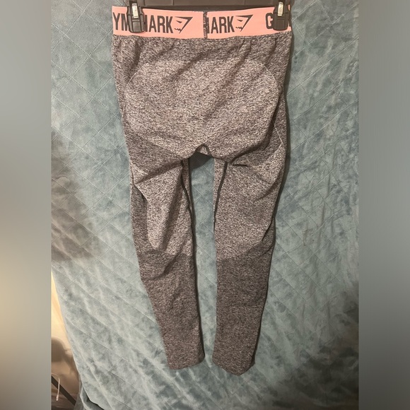 Women's Gymshark Grey with Pink Waist Band Athletic Pants/Leggings - Picture 4 of 5